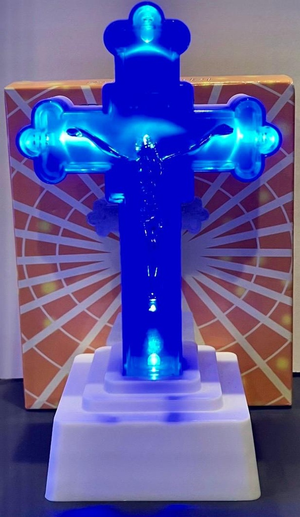 Blue Lightened Cross
